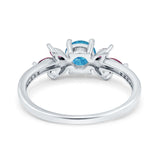 Marquise Wedding Ring Ruby Simulated Cubic Zirconia 925 Sterling Silver