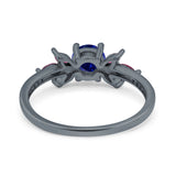 Marquise Wedding Ring Ruby Simulated Cubic Zirconia 925 Sterling Silver
