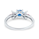 Marquise Wedding Ring Ruby Simulated Cubic Zirconia 925 Sterling Silver