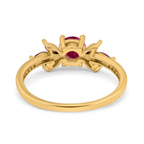 Marquise Wedding Ring Ruby Simulated Cubic Zirconia 925 Sterling Silver