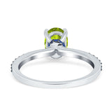 Oval Art Deco Engagement Ring Side Stone Simulated Blue Sapphire 925 Sterling Silver