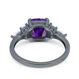 Cushion Cut Marquise Art Deco Wedding Ring Round Simulated Cubic Zirconia 925 Sterling Silver