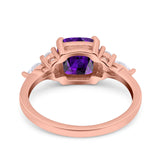 Cushion Cut Marquise Art Deco Wedding Ring Round Simulated Cubic Zirconia 925 Sterling Silver