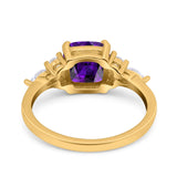 Cushion Cut Marquise Art Deco Wedding Ring Round Simulated Cubic Zirconia 925 Sterling Silver