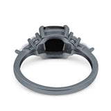 Cushion Cut Marquise Art Deco Wedding Ring Round Simulated Cubic Zirconia 925 Sterling Silver