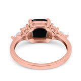 Cushion Cut Marquise Art Deco Wedding Ring Round Simulated Cubic Zirconia 925 Sterling Silver