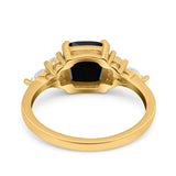 Cushion Cut Marquise Art Deco Wedding Ring Round Simulated Cubic Zirconia 925 Sterling Silver