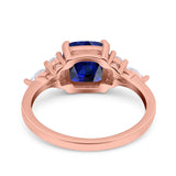 Cushion Cut Marquise Art Deco Wedding Ring Round Simulated Cubic Zirconia 925 Sterling Silver