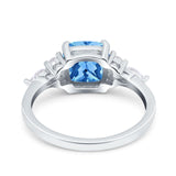 Cushion Cut Marquise Art Deco Wedding Ring Round Simulated Cubic Zirconia 925 Sterling Silver