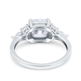 Cushion Cut Marquise Art Deco Wedding Ring Round Simulated Cubic Zirconia 925 Sterling Silver