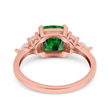 Cushion Cut Marquise Art Deco Wedding Ring Round Simulated Cubic Zirconia 925 Sterling Silver