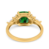 Cushion Cut Marquise Art Deco Wedding Ring Round Simulated Cubic Zirconia 925 Sterling Silver