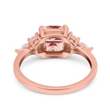 Cushion Cut Marquise Art Deco Wedding Ring Round Simulated Cubic Zirconia 925 Sterling Silver