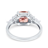 Cushion Cut Marquise Art Deco Wedding Ring Round Simulated Cubic Zirconia 925 Sterling Silver