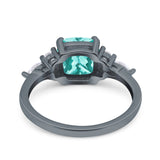 Cushion Cut Marquise Art Deco Wedding Ring Round Simulated Cubic Zirconia 925 Sterling Silver