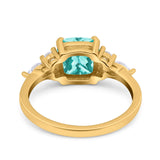 Cushion Cut Marquise Art Deco Wedding Ring Round Simulated Cubic Zirconia 925 Sterling Silver