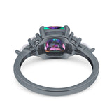 Cushion Cut Marquise Art Deco Wedding Ring Round Simulated Cubic Zirconia 925 Sterling Silver