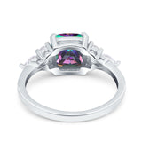 Cushion Cut Marquise Art Deco Wedding Ring Round Simulated Cubic Zirconia 925 Sterling Silver