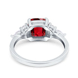 Cushion Cut Marquise Art Deco Wedding Ring Round Simulated Cubic Zirconia 925 Sterling Silver