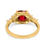 Cushion Cut Marquise Art Deco Wedding Ring Round Simulated Cubic Zirconia 925 Sterling Silver