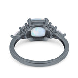 Cushion Cut Marquise Art Deco Wedding Ring Round Simulated Cubic Zirconia 925 Sterling Silver