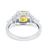 Cushion Cut Marquise Art Deco Wedding Ring Round Simulated Cubic Zirconia 925 Sterling Silver