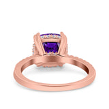 Half Eternity Art Deco Cushion Cut Wedding Engagement Bridal Ring Round Simulated Cubic Zirconia 925 Sterling Silver