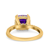 Half Eternity Art Deco Cushion Cut Wedding Engagement Bridal Ring Round Simulated Cubic Zirconia 925 Sterling Silver