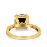 Half Eternity Art Deco Cushion Cut Wedding Engagement Bridal Ring Round Simulated Cubic Zirconia 925 Sterling Silver