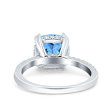 Half Eternity Art Deco Cushion Cut Wedding Engagement Bridal Ring Round Simulated Cubic Zirconia 925 Sterling Silver