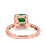 Half Eternity Art Deco Cushion Cut Wedding Engagement Bridal Ring Round Simulated Cubic Zirconia 925 Sterling Silver