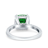 Half Eternity Art Deco Cushion Cut Wedding Engagement Bridal Ring Round Simulated Cubic Zirconia 925 Sterling Silver