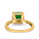 Half Eternity Art Deco Cushion Cut Wedding Engagement Bridal Ring Round Simulated Cubic Zirconia 925 Sterling Silver