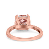 Half Eternity Art Deco Cushion Cut Wedding Engagement Bridal Ring Round Simulated Cubic Zirconia 925 Sterling Silver