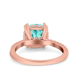 Half Eternity Art Deco Cushion Cut Wedding Engagement Bridal Ring Round Simulated Cubic Zirconia 925 Sterling Silver