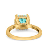 Half Eternity Art Deco Cushion Cut Wedding Engagement Bridal Ring Round Simulated Cubic Zirconia 925 Sterling Silver