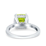 Half Eternity Art Deco Cushion Cut Wedding Engagement Bridal Ring Round Simulated Cubic Zirconia 925 Sterling Silver