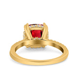 Half Eternity Art Deco Cushion Cut Wedding Engagement Bridal Ring Round Simulated Cubic Zirconia 925 Sterling Silver