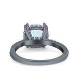 Half Eternity Art Deco Cushion Cut Wedding Engagement Bridal Ring Round Simulated Cubic Zirconia 925 Sterling Silver