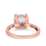 Half Eternity Art Deco Cushion Cut Wedding Engagement Bridal Ring Round Simulated Cubic Zirconia 925 Sterling Silver