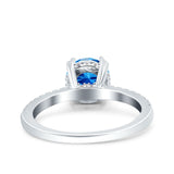 Art Deco Wedding Engagement Bridal Ring Half Eternity Round Simulated Cubic Zirconia 925 Sterling Silver