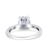 Art Deco Wedding Engagement Bridal Ring Half Eternity Round Simulated Cubic Zirconia 925 Sterling Silver