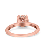 Art Deco Wedding Engagement Bridal Ring Half Eternity Round Simulated Cubic Zirconia 925 Sterling Silver