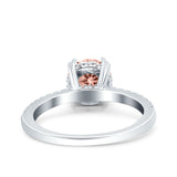 Art Deco Wedding Engagement Bridal Ring Half Eternity Round Simulated Cubic Zirconia 925 Sterling Silver