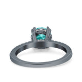 Art Deco Wedding Engagement Bridal Ring Half Eternity Round Simulated Cubic Zirconia 925 Sterling Silver