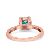 Art Deco Wedding Engagement Bridal Ring Half Eternity Round Simulated Cubic Zirconia 925 Sterling Silver