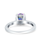 Art Deco Wedding Engagement Bridal Ring Half Eternity Round Simulated Cubic Zirconia 925 Sterling Silver