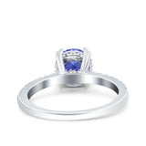 Art Deco Wedding Engagement Bridal Ring Half Eternity Round Simulated Cubic Zirconia 925 Sterling Silver