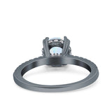 Art Deco Wedding Engagement Bridal Ring Half Eternity Round Simulated Cubic Zirconia 925 Sterling Silver