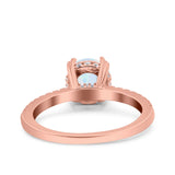 Art Deco Wedding Engagement Bridal Ring Half Eternity Round Simulated Cubic Zirconia 925 Sterling Silver